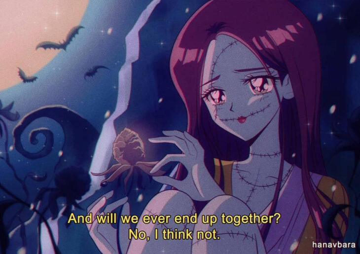 Artista hanavbara ilustra personajes al estilo de Sailor Moon; El extraño mundo de Jack, Sally