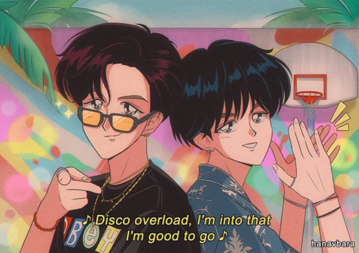 Artista hanavbara ilustra personajes al estilo de Sailor Moon; BTS