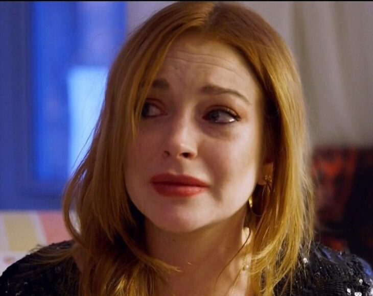 Lindsay Lohan llorando durante una entrevista con Oprah