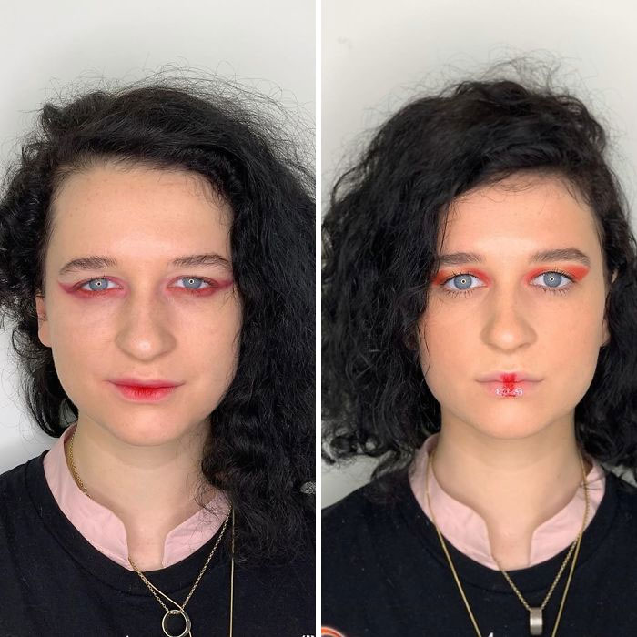 Antes y después de un maquillaje profesional