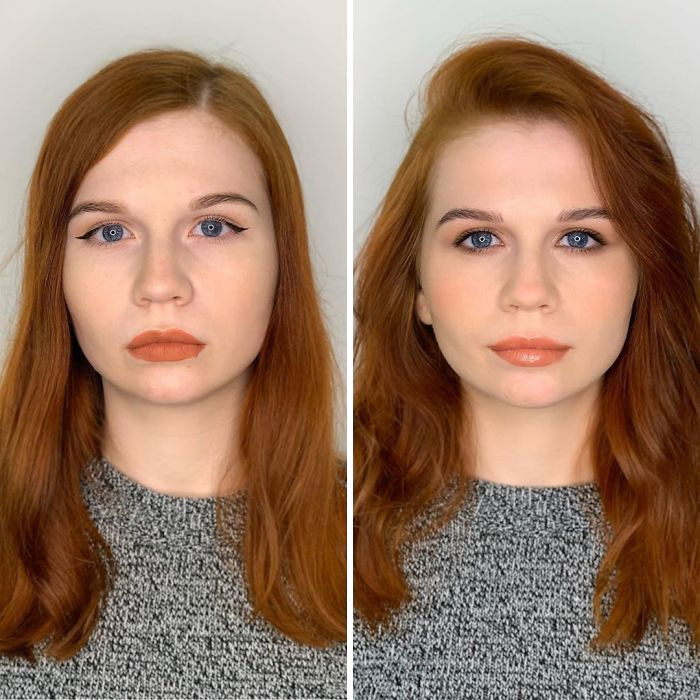 Antes y después de un maquillaje profesional