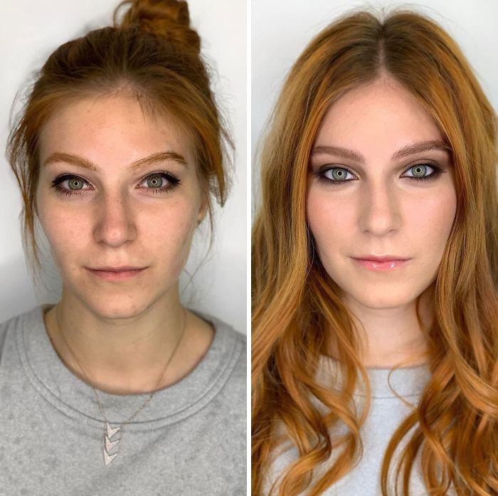 Antes y después de un maquillaje profesional