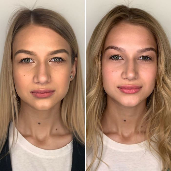 Antes y después de un maquillaje profesional