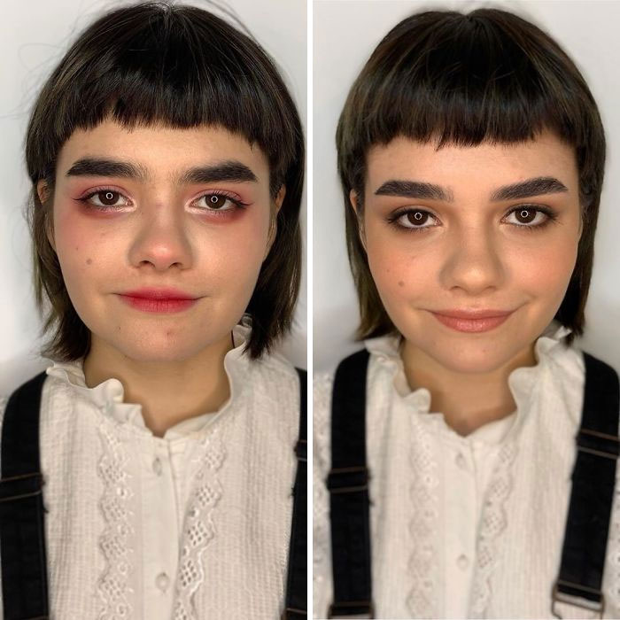 Antes y después de un maquillaje profesional