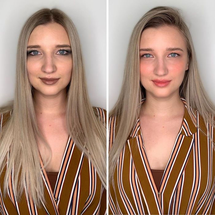 Antes y después de un maquillaje profesional