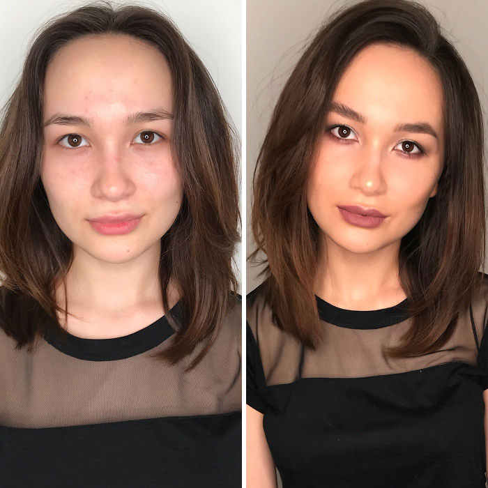 Antes y después de un maquillaje profesional