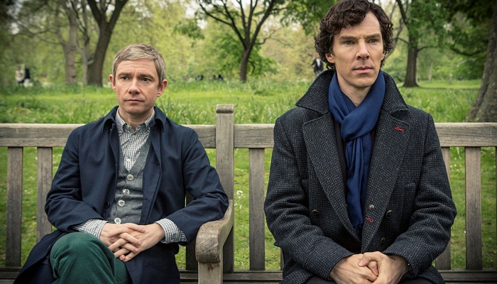 escena de la serie sherlock de netflix con benedict cumberbatch