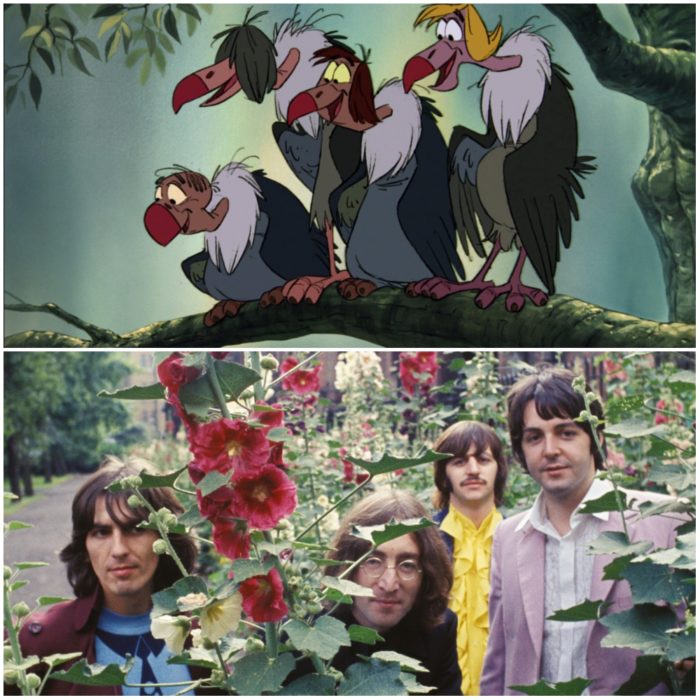 Los cuatro buitres de El libro de la selva, película Disney, Inspirados en el cuarteto de Liverpool, The Beatles