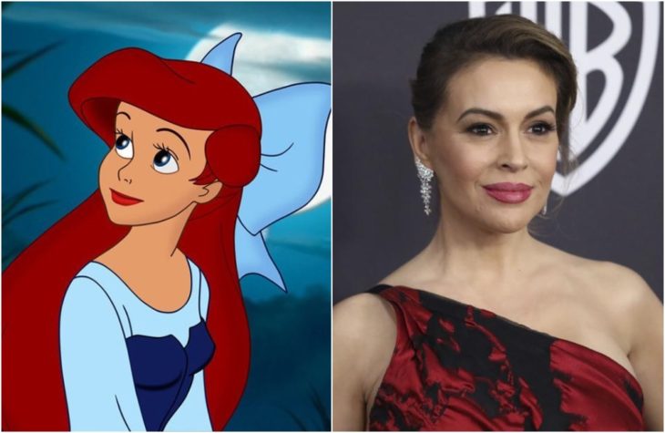 Ariel de la película de Disney La sirenita Inspirada en la actriz Alyssa Milano