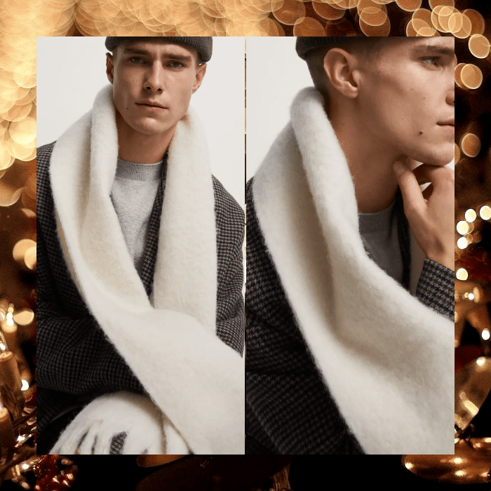 bufanda beige clara para hombre