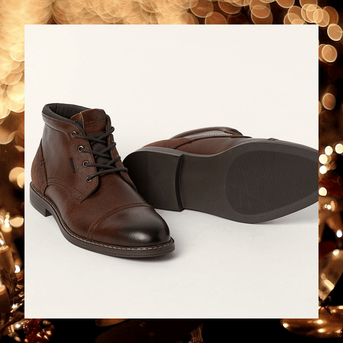 botas cafés de cuero para hombre con agujetas