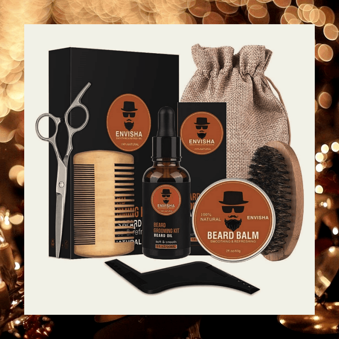 kit para cuidar y mantener la barba, bigote, con tijeras y peine especial