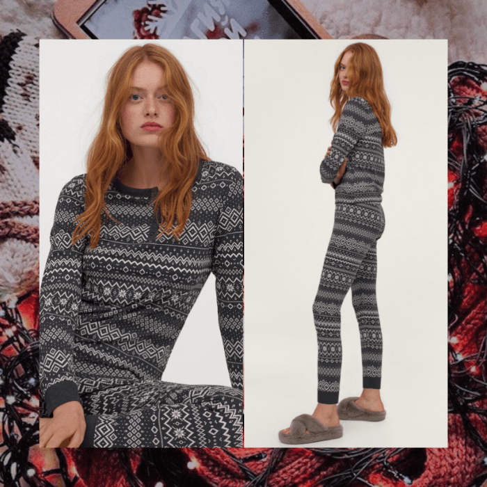 pijamas calientitas color gris de h&m
