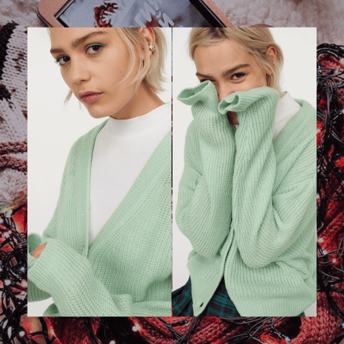 cárdigan color menta calientito de h&m