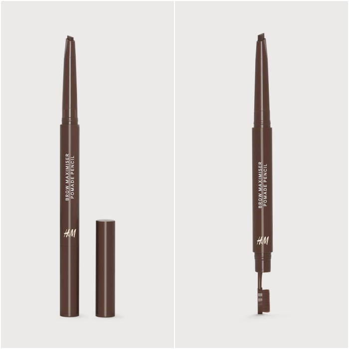 cepillo y lápiz delineador para las cejas color café