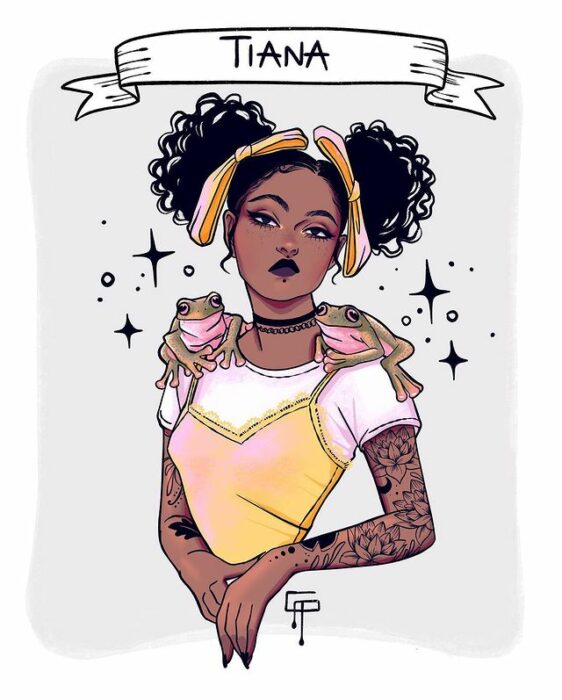 Ilustración de Gigis_Lab, Tiana, princesa Disney como chica centennial