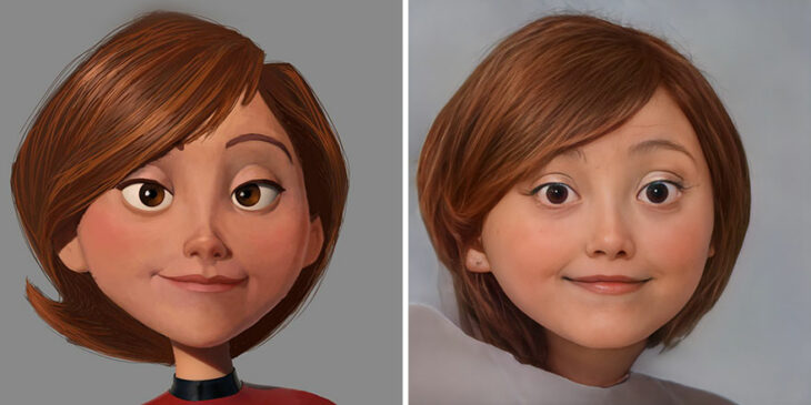 Elastigirl de Los Increíbles transformada en humana por AI
