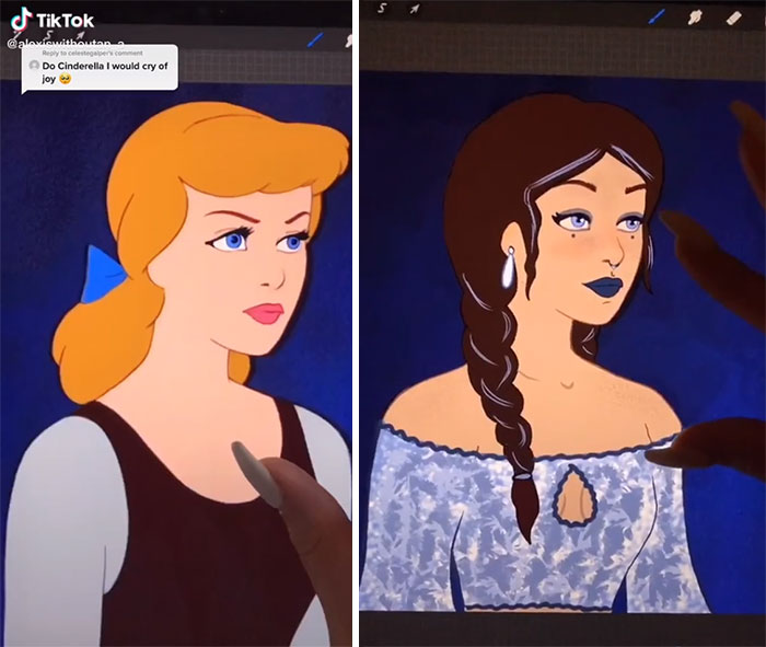 Cenicienta en su versión gótica, ilustrada por Lexis Vanhecke; personajes Disney en una versión gótica y oscura