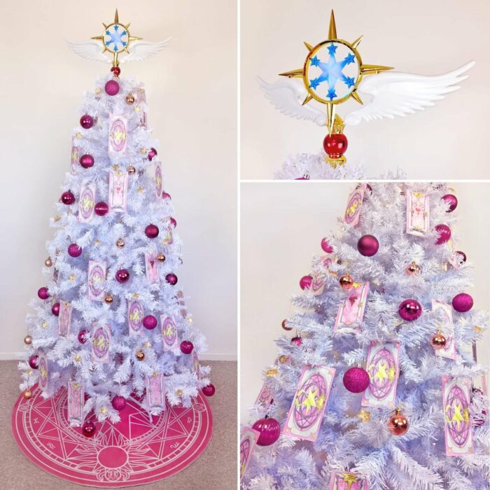 arbolito de Navidad decorado inspirado en Sakura Card Captors