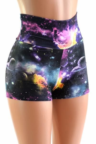 Shorts para hacer ejercicio con estampado de galaxia