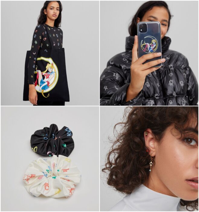 Accesorios inspirados en Sailor Moon, bolso, case, aretes; Colección de Bershka inspirada en Sailor Moon