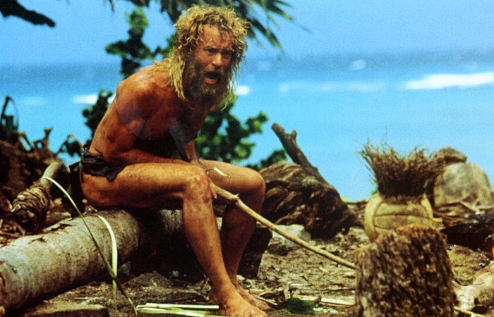 escena de cast away náufrago con tom hanks