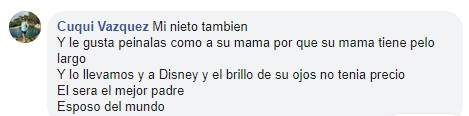 Comentario en Facebook sobre niño que pidió una muñeca de regalo 