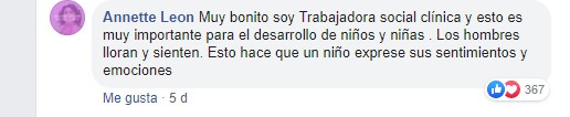 Comentario en Facebook sobre niño que pidió una muñeca de regalo 