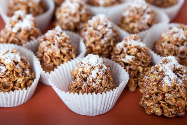 Enjambre navideño con hojuelas de avena