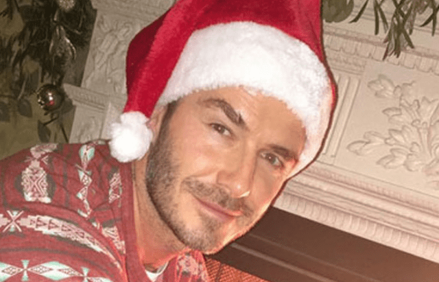 David Beckham con gorro de santa claus