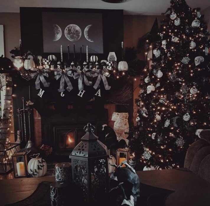 Decoración navideña en negro y blanco