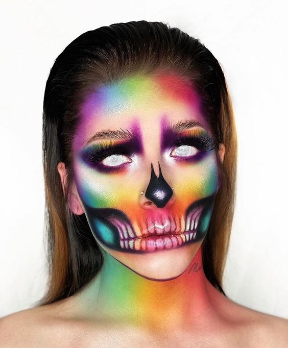 Maquillajes catrina neón