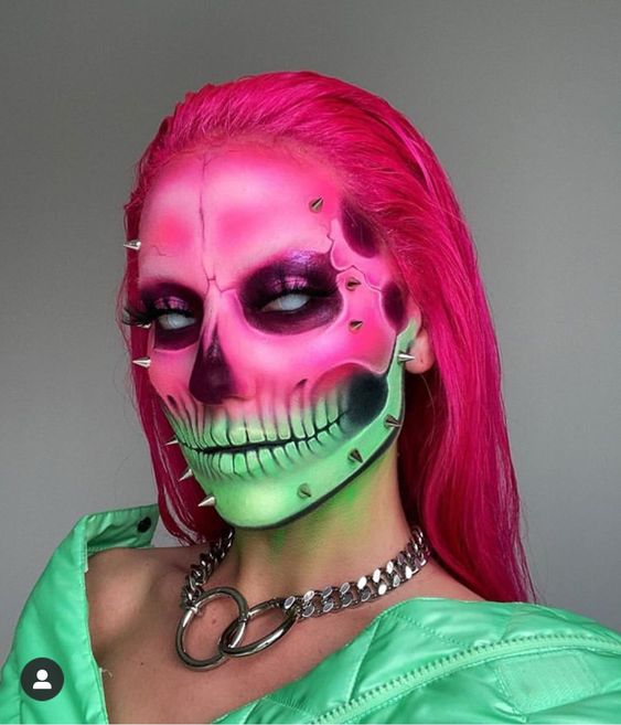 Maquillajes catrina neón