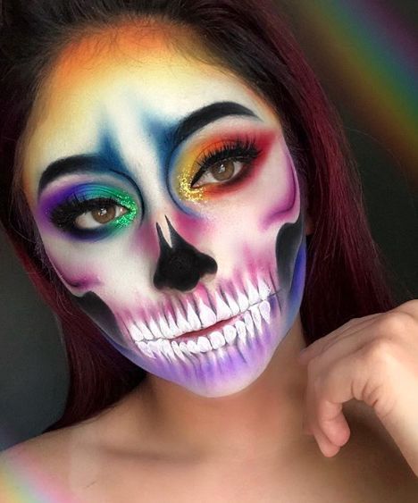 Maquillajes catrina neón