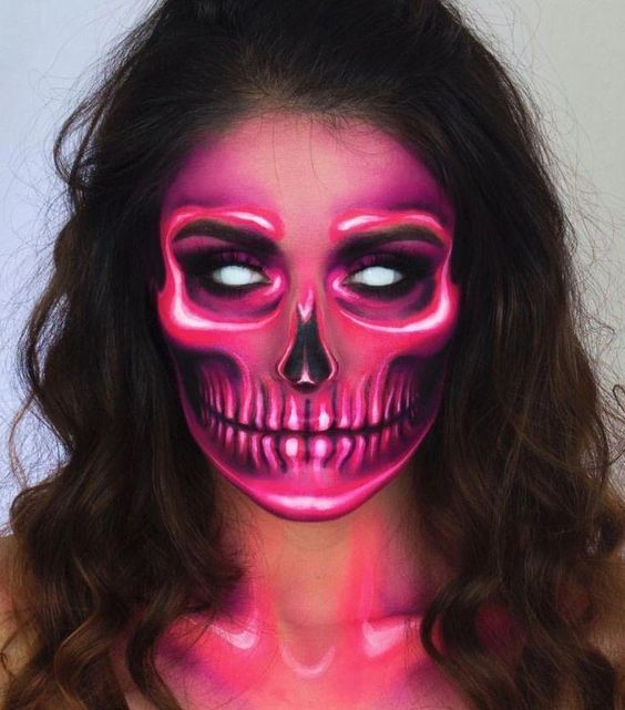 Maquillajes catrina neón