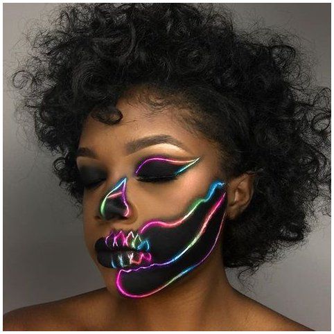 Maquillajes catrina neón