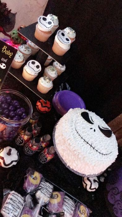 Mesa de dulces para baby shower de El extraño mundo de Jack