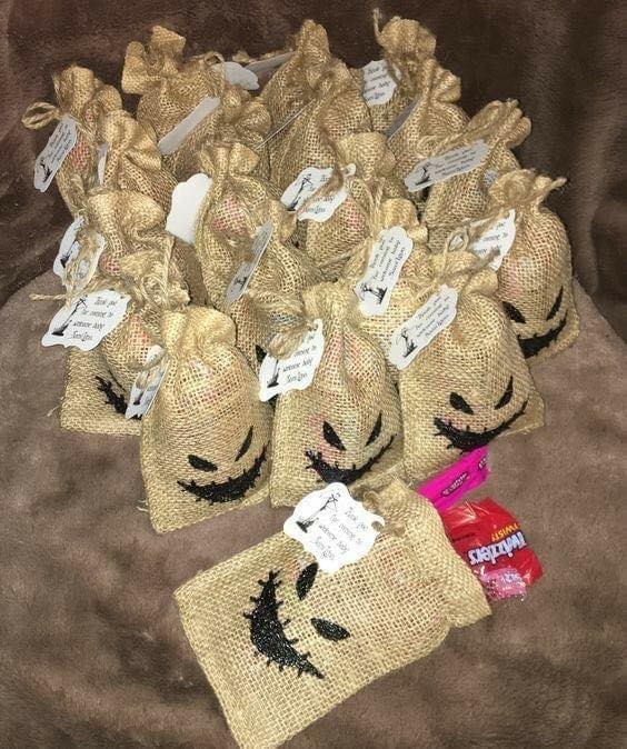 Bolsas de dulces baby shower de El extraño mundo de Jack