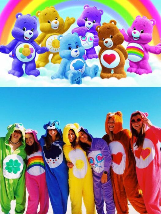 Grupo de amigas disfrazadas como Los Ositos Cariñositos