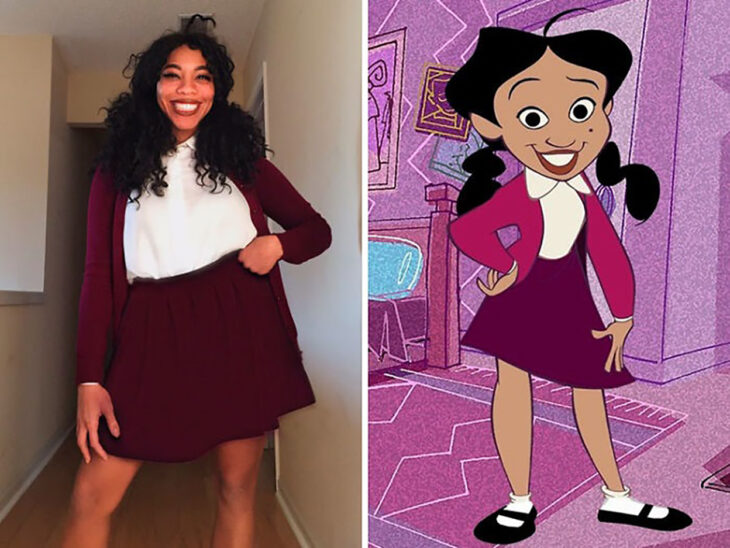 Chica disfrazada como la protagonista de La familia Proud