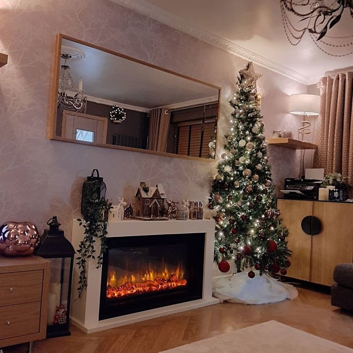 Árbol de navidad a la mitad