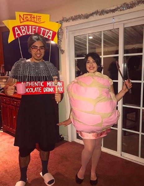 Disfraz de concha con chocolate abuelita