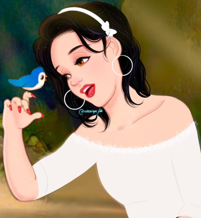 Artista francesa Véronique Pierre ilustra a princesas, príncipes y villanos Disney con un toque moderno; Blancanieves, Snow White