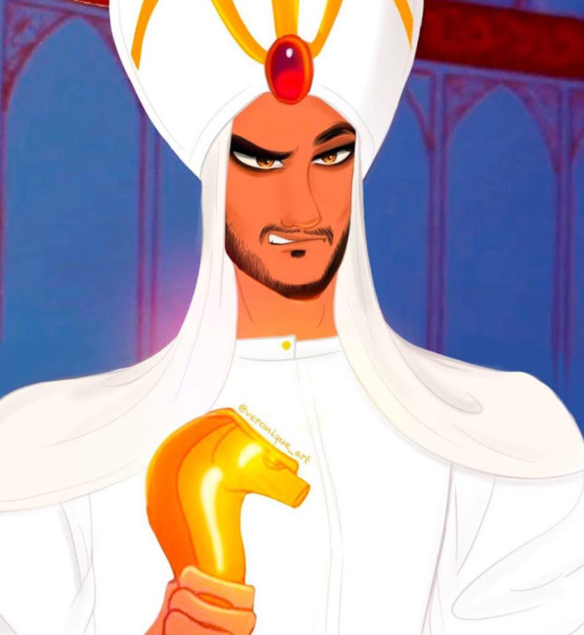 Artista francesa Véronique Pierre ilustra a princesas, príncipes y villanos Disney con un toque moderno; Jafar, Aladdín