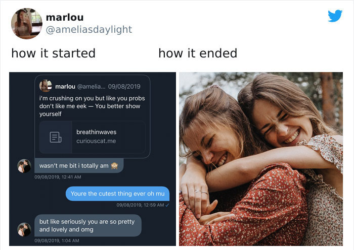 Parejas comparten en twitter su antes y después de iniciar su relación 
