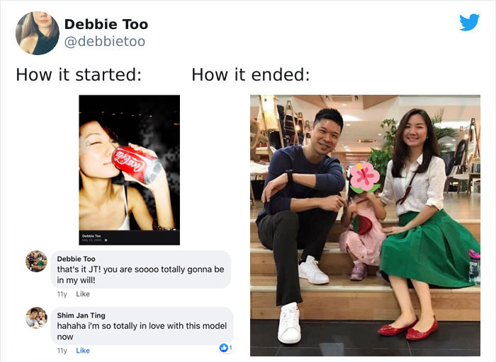 Parejas comparten en twitter su antes y después de iniciar su relación 