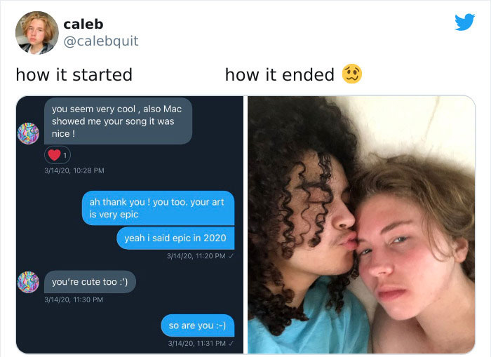 Parejas comparten en twitter su antes y después de iniciar su relación 