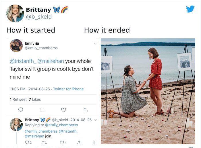 Parejas comparten en twitter su antes y después de iniciar su relación 