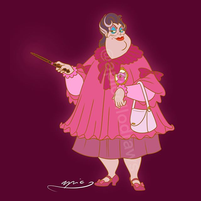 Ilustración de Alex Pick transformando a Úrsula en Dolores Umbridge