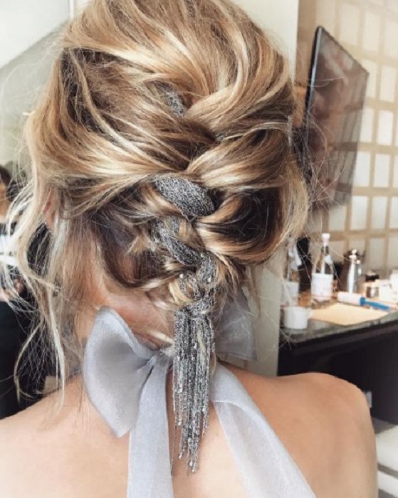 trenza con mechón de cadenas